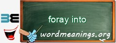 WordMeaning blackboard for foray into